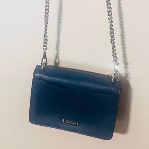 Rebecca Minkoff Blue Crossbody Bag with Silver Chain